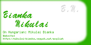 bianka mikulai business card